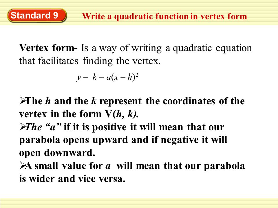 Write a quadratic equation